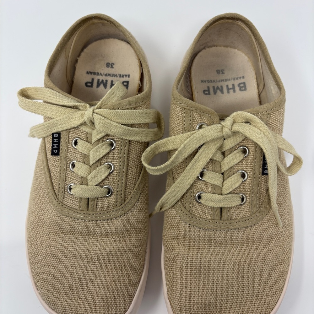 Bohempia KOLDA Women's Tan/Off-White Canvas Hemp Sneakers